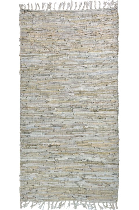 Leather Solid Rug Lt Grey